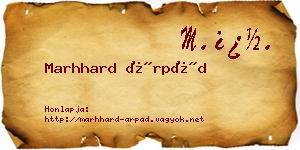 Marhhard Árpád névjegykártya