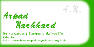 arpad marhhard business card